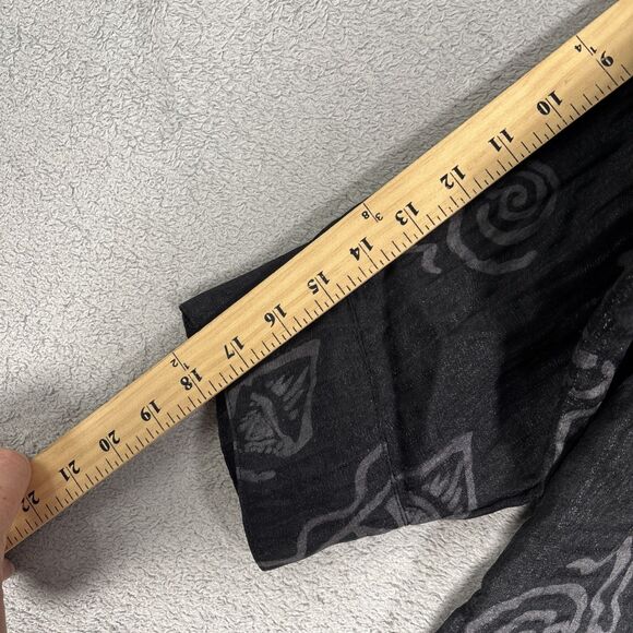 Chicos Top Women’s Size 2 (L) Black Linen Blend Artsy Boho‎ Artistic Abstract - Picture 9 of 14